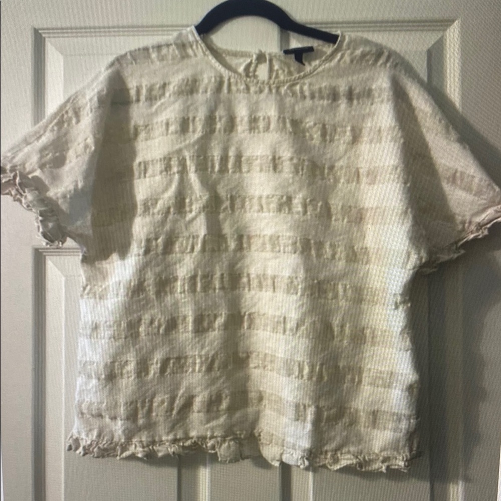 Women's Cream Textured Top